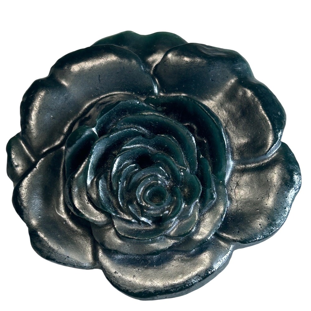 Vintage 1980s Charmant Belts Oversized Metallic Acrylic Rose Buckle 3"